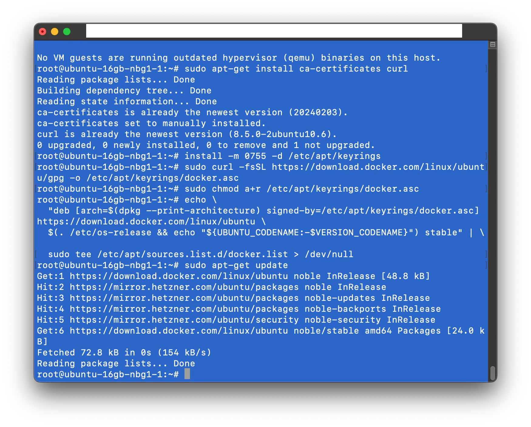Cloud Instance Prepare Install Docker Screenshot