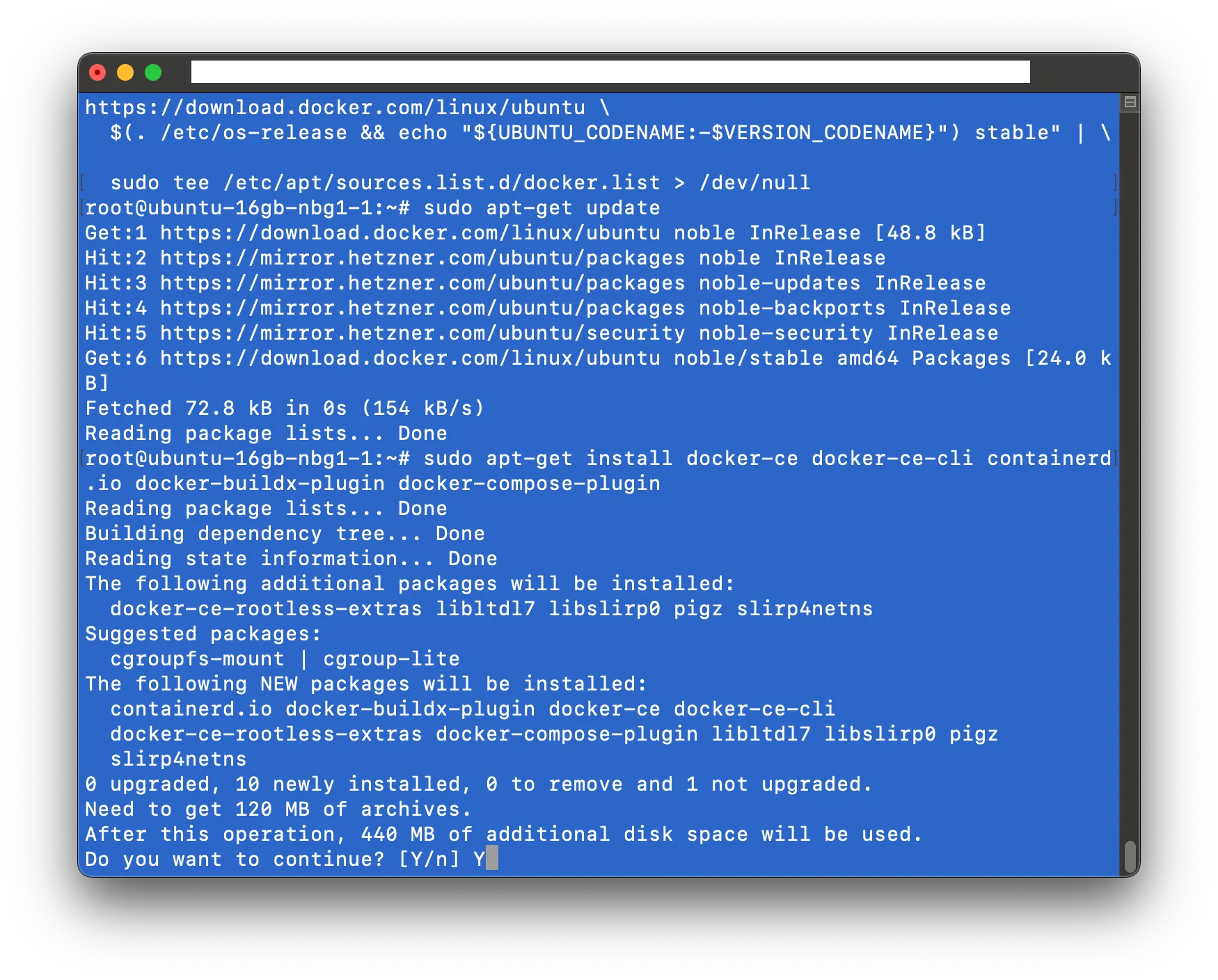 Cloud Instance Install Docker Screenshot