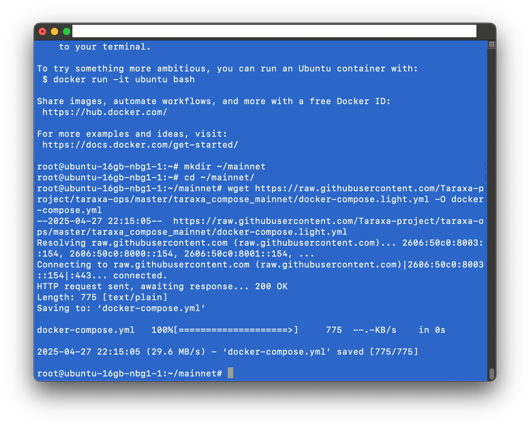 Cloud Instance Download Compose YAML Screenshot