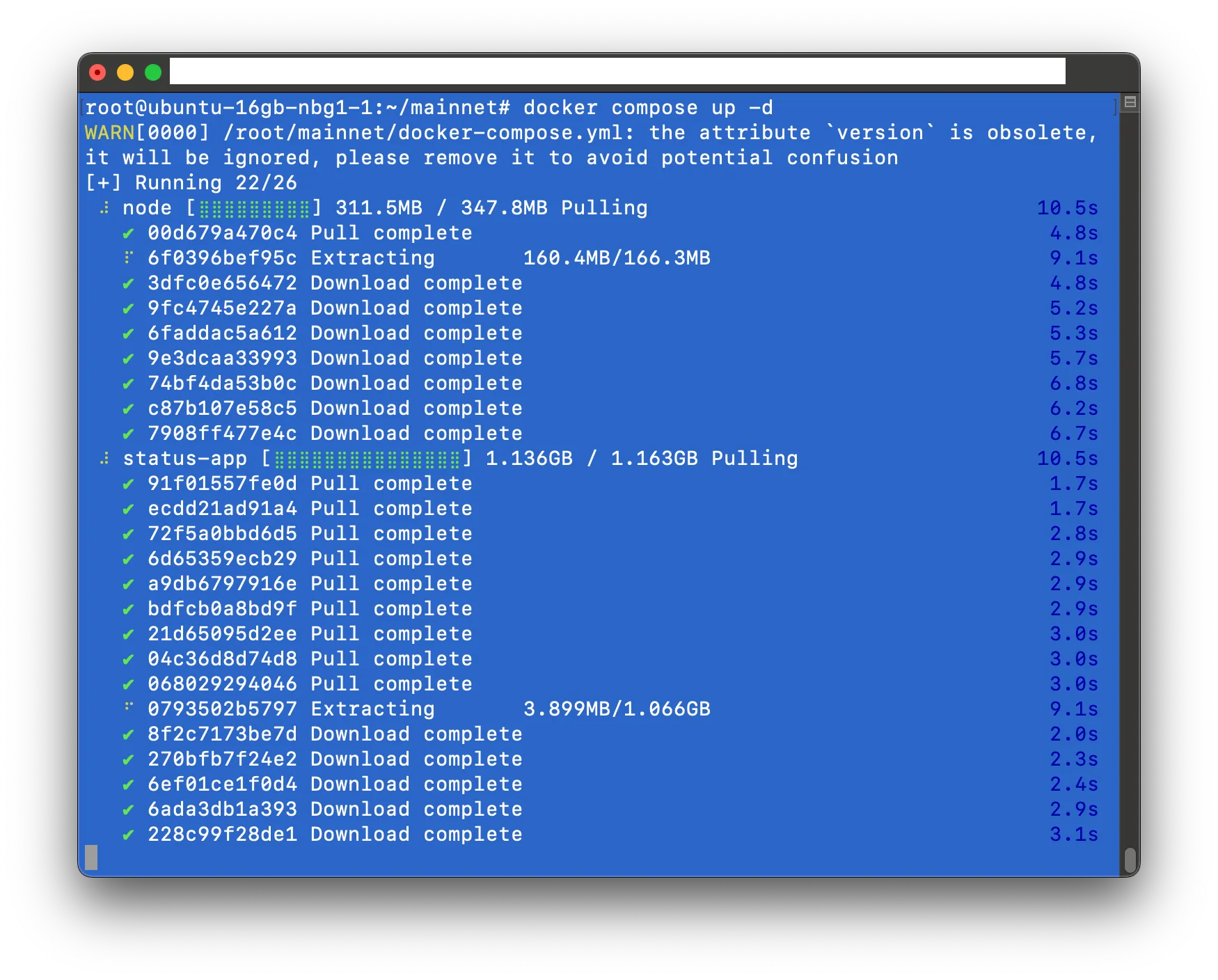 Cloud Instance Start Docker Screenshot