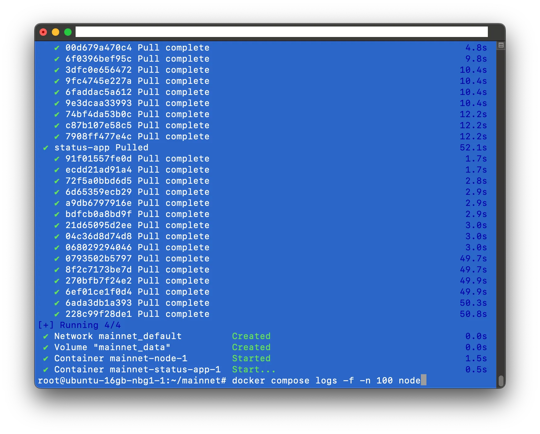 Cloud Instance Logs Screenshot
