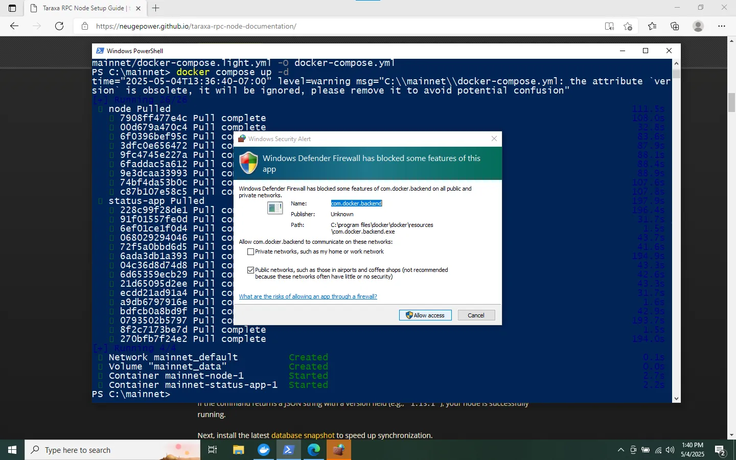 Windows Install Docker Screenshot