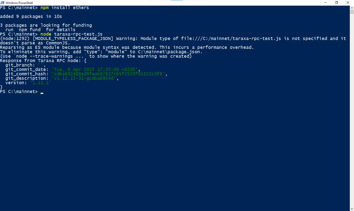 Cloud Instance Test Program Screenshot